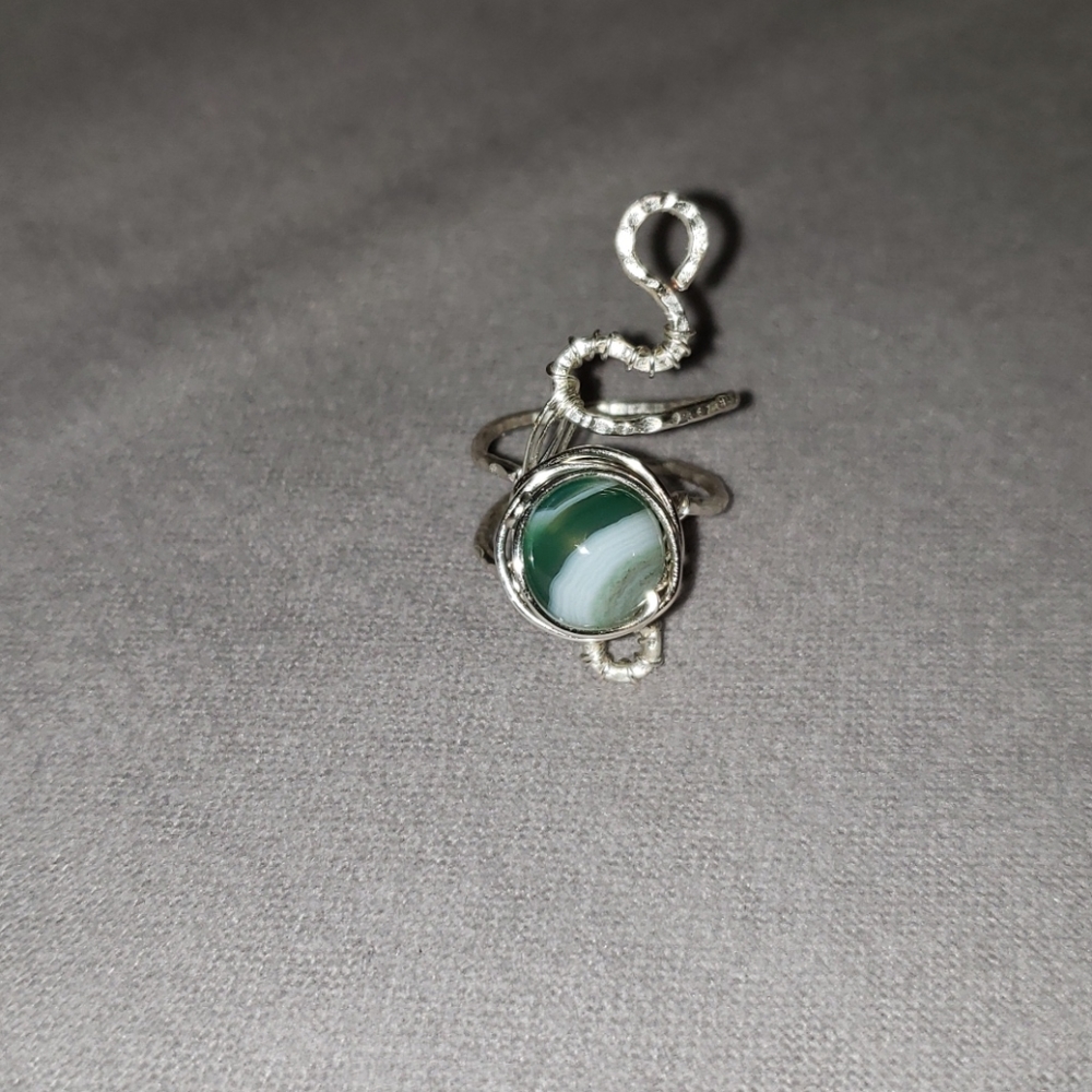 Green Agate Wrap Ring